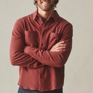 American Giant Men's Premium Slub Button Up Long Sleeve Size M Made In USA